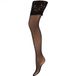 Apollo - Dames net stay-up kousen met kanten rand - Zwart - XXL