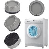Alyvisun Wasmachinevoetpads, 4 Stuks Universele Antislip Voetmat Rubberen Schokdemper Basis Drainage Anti-Rust Ondersteuning Anti Vibratie Standaard voor Droger, Vaatwasser (Grijs)