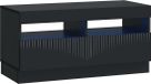 vidaXL - LED - tv-meubel - Zwart - Bewerkt - hout