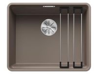 BLANCO ETAGON 500-F | Granieten spoelbak van SILGRANIT tartufo | Inbouwwijze: vlak vlak | voor 60 cm brede onderkasten | Systeemconcept met veelzijdig bruikbare ETAGON rails | [52,7x42,7x21,2 cm]