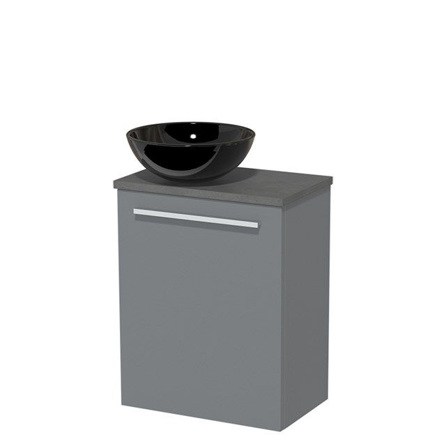 Maxaro Toiletmeubel met Waskom Keramiek Modulo Middengrijs Vlak 41 cm Donkergrijs Beton Blad