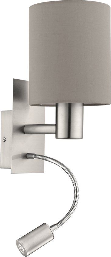 EGLO Pasteri - Wandlamp - E27 - Taupe/Nikkel-mat - 38cm