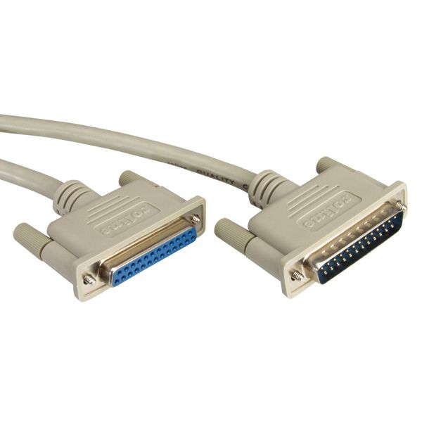 ROLINE RS232 Kabel D25 M/F 6,0m Grijs