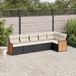 Maison Exclusive - Ensemble de jardin d'extérieur, 6 pièces, avec coussins, noir, en polyrotin