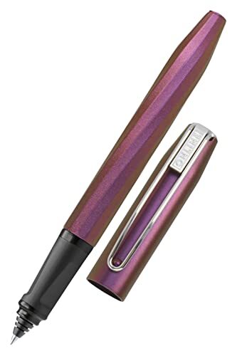 Online Rollerball Slope, patroonroller, lijndikte M, voor standaard inktpatronen, ergonomische handgreep, voor rechtshandigen en linkshandigen, rollerbalpunt, voor school en kantoor, metallic roze