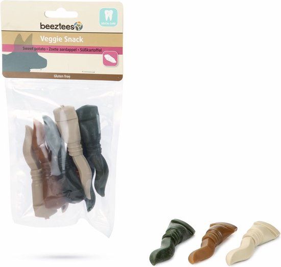 Beeztees Veggie Tandpasta Mix - hondensnack - 7,5 cm - 12 stuks