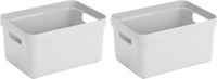 Bellatio Decorations Sunware Opbergbox Sigma - 4x - kunststof - wit - 5 liter