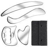 Merkloos Icecat Ensemble de massage Gua Sha en acier inoxydable, comprenant 4 pièces