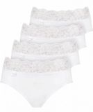 Sloggi 4-pack Romance Midi - kanten dames heup slip - Wit - Maat XL
