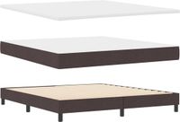vidaXL Boxspringbed met hoofdeinde Brun foncé 200 x 180 cm Tissu