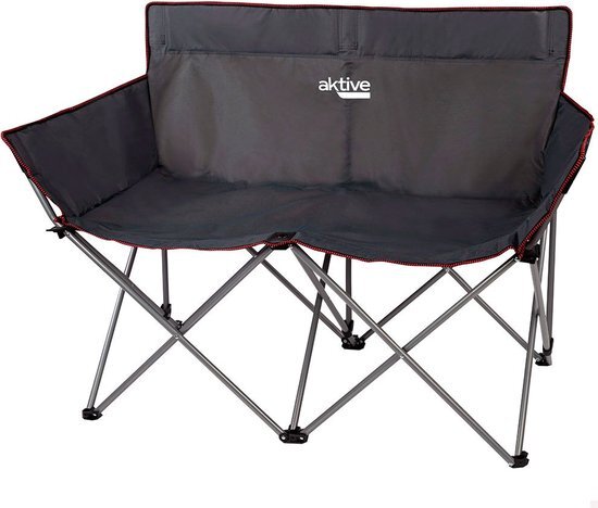 AKTIVE 52882 klapstoel, tweepersoonsbed, afmetingen: 121 x 63 x 88 cm, capaciteit 2 personen, max. gewicht: 110 kg per persoon, stalen frame: 47 cm, licht, eenvoudig op te vouwen en te transporteren