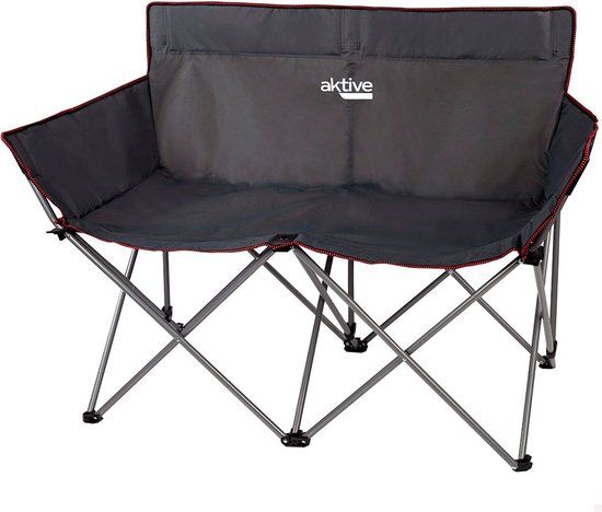 Aktive Camping Opklapbare Bank - Zwart - 121x63x88 cm - 2 Personen