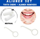 Merkloos / Sans marque Cheaplys Orthodontische Aligner Set - 2x2 Orthodontic Chewies Neutraal - 2 Witte removers - Beugelverzorging