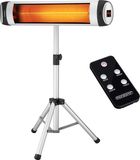 Monzana Infraroodstraler 2500W - 3 Standen - Statief Zilver