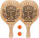 Waimea Beach Peddelbal Set met Houten Grip - Blank/Zwart/Fluororanje