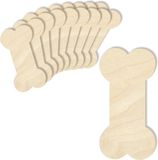 Creative Deco 10 x Grote Houten Vormen Bot Honden | 15 x 7.5 cm | Multiplex | Verf, Decoratie, Cadeau en Decoupage, DIY