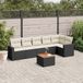Maison Exclusive - Ensemble de meubles de jardin 7 pièces avec canapé et coussins, noir, en polyrotin