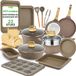 NutriChef Pannenset - 22-delig - Zwart Marble - Aluminium