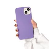 Beschermhoes Apple Beschermhoes voor iPhone 14, premium vloeibare siliconen, duurzame beschermhoes, volledige bescherming in militaire kwaliteit, schokbestendig, stofdicht, valbestendig, robuust, duurzaam, donkerpaars