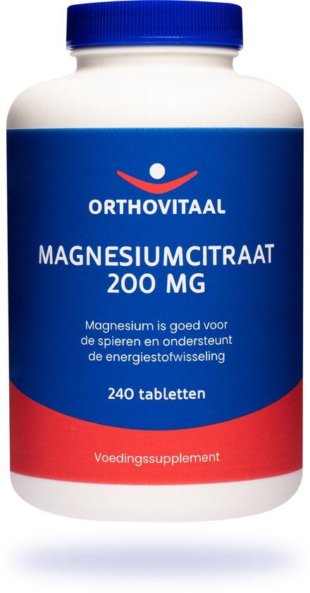 Orthovitaal Magnesiumcitraat 200mg - 240 tabletten - Vegan
