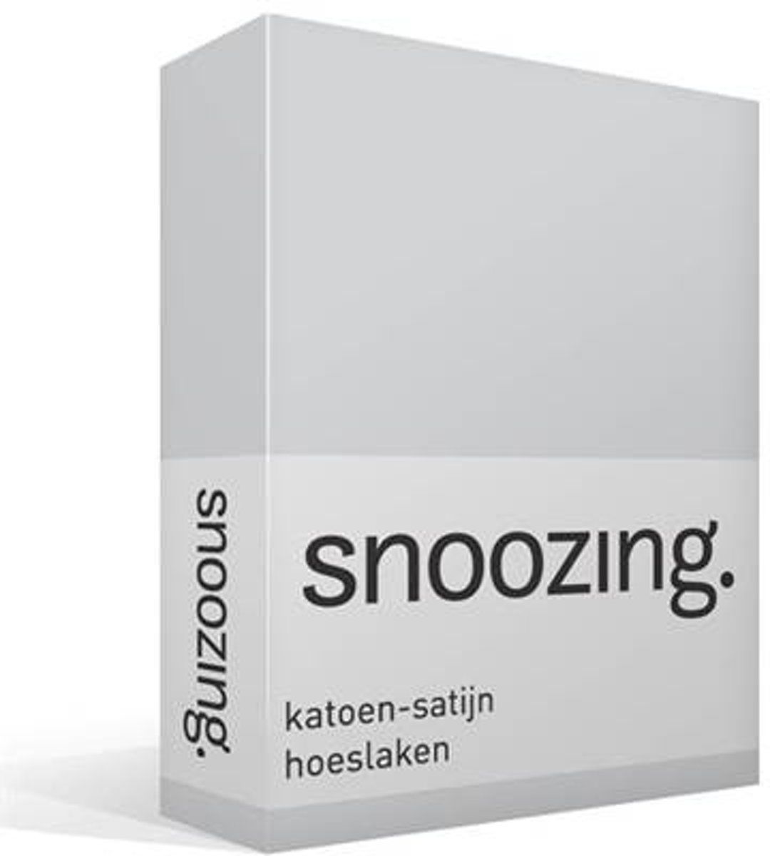 Snoozing Katoen-satijn Hoeslaken - Lits-jumeaux (160x200 cm) - Grijs