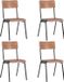 vidaXL Eetkamerstoelen 4 stuks massief multiplex staal bruin