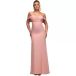 Goddiva Robe en soie à col bénitier pour femme Bardot