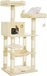 FEANDREA Krabpaal 143 cm - Stevige Kattenboom - met Kattenhuis - ligplekken en krabplekken - beige