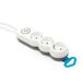 Garza Meervoudige stekkerdoos met 3 stopcontacten, 1,4 m kabel, platte stekker, met schakelaar, kinderbeveiliging, wit