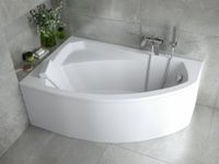 Badland RIMA hoekbad 160 x 100 cm links wit met styropor ombouw