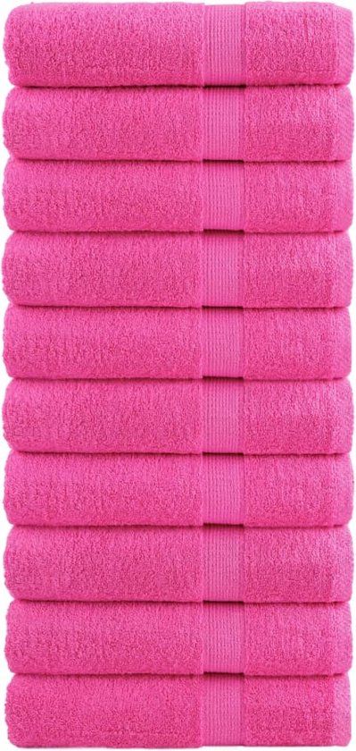vidaXL Badhanddoeken SOLUND 10 stuks Roze 600 g/m² 70x140 cm Katoen