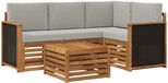 vidaXL Ensemble de canapé d'extérieur 5 pièces Naturel et gris clair Polyester