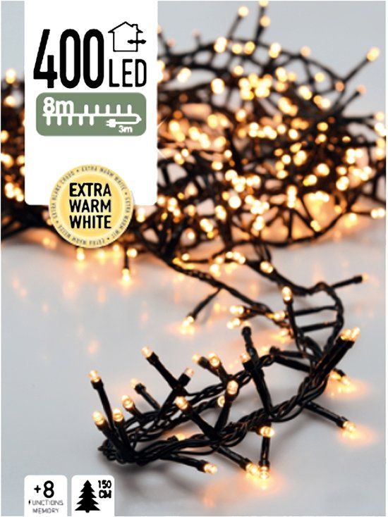 KerstXL Microcluster Kerstboomverlichting - 400 LED - 8 meter - Warm Wit