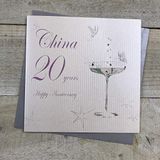 Wit White Cotton Cards Happy China BD120C 20 Years Anniversary Card