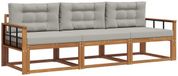 vidaXL Acacia Hout Buiten Bank Set 3-delig Natuurlijk en Lichtgrijs