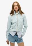 Superdry Essential Logo korte hoodie met rits - Dames - winter sky blue