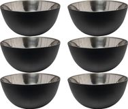 Svenska Living - 6x - Kommetjes/schaaltjes - mat zwart - RVS - D13 x 7 cm - serveerschalen