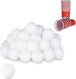 Relaxdays Beer Pong ballen WIT - 48 stuks tafeltennisballen - lottoballetjes - Ping Pong ballen