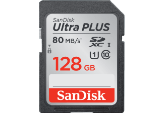 Sandisk Ultra Plus SDHC / SDXC Geheugenkaart 128 GB 80 MB/s