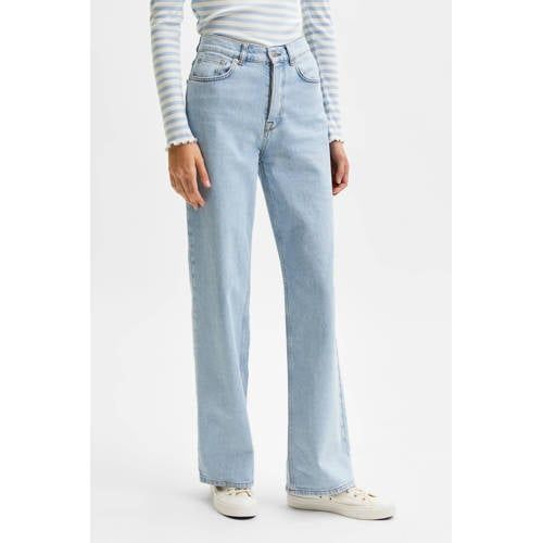 SELECTED FEMME SLFALICE High Waist Wide Leg Jeans - Light Blue