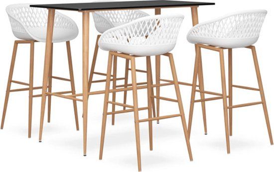 vidaXL 5-delige Barset zwart en wit
