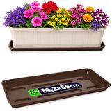 KADAX Bloempotstandaard Bloempotten 60cm Balkondoos Plastic Dienblad - Bruin