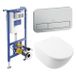 Villeroy & Boch Subway 3.0 Toiletset - sans bride - réservoir encastré chasse d'eau twistflush plaque de commande mat noble siège - softclose & - quickrelease CeramicPlus - Stone White (blanc mat) 92242700 / 92249069 / 4670T0RW