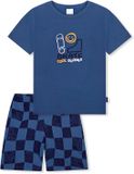 SCHIESSER Shortama Jongens Geruit Oceaanblauw Katoen Maat 92