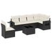vidaXL 7-delige loungeset met kussens, zwart, polyrotan