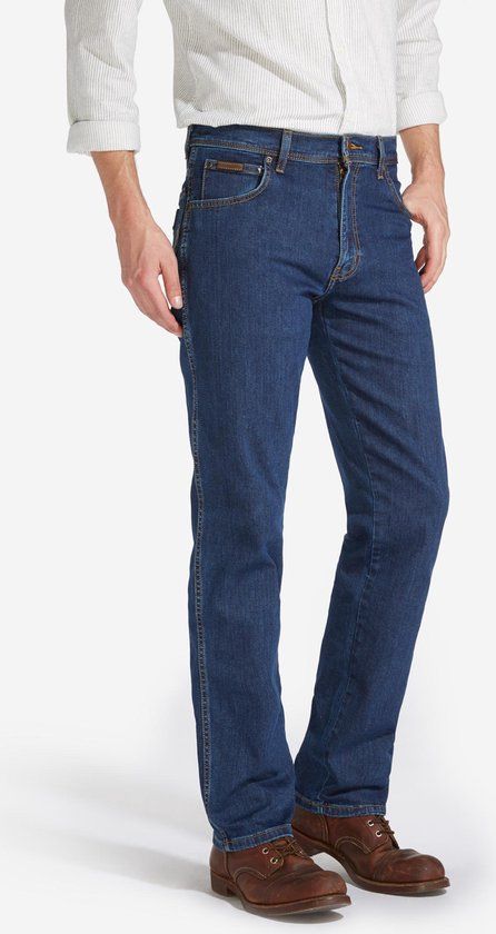 Wrangler Texas Stretch Men's Regular Fit Jeans - Blue - W33/L36