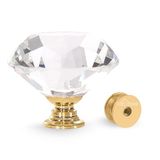 CZC HOME 25 stuks diamant kristal glas trekgreep kast knoppen kast laden kast dressoir boekenkast kledingkast (40 mm, goud)