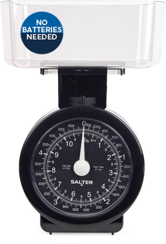 Salter Keukenweegschaal - met Kom - 5 kg - Zwart