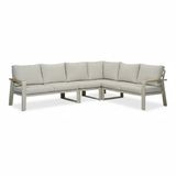 LUX outdoor living Lola Hoek Loungeset L-Vorm 6 Personen Aluminium Polywood Beige 4-Delig 288x220cm