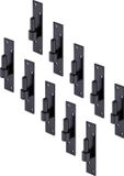 Alberts 867485 plaatduim op plaat | Zuid-Duitse vorm met DI- of DII-haak | zwarte dompellak | doornmaat Ø16 mm | plaat 180 x 40 mm | Set van 10